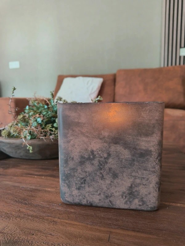 Windlicht roest vierkant