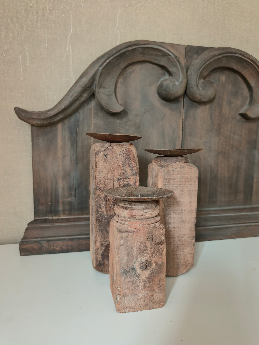 Houten kandelaar
