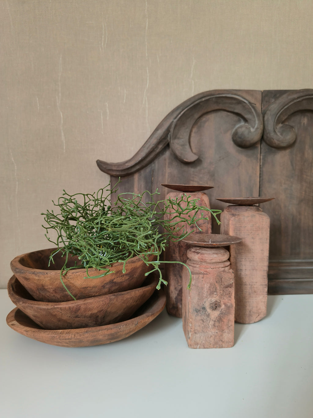 Houten kandelaar