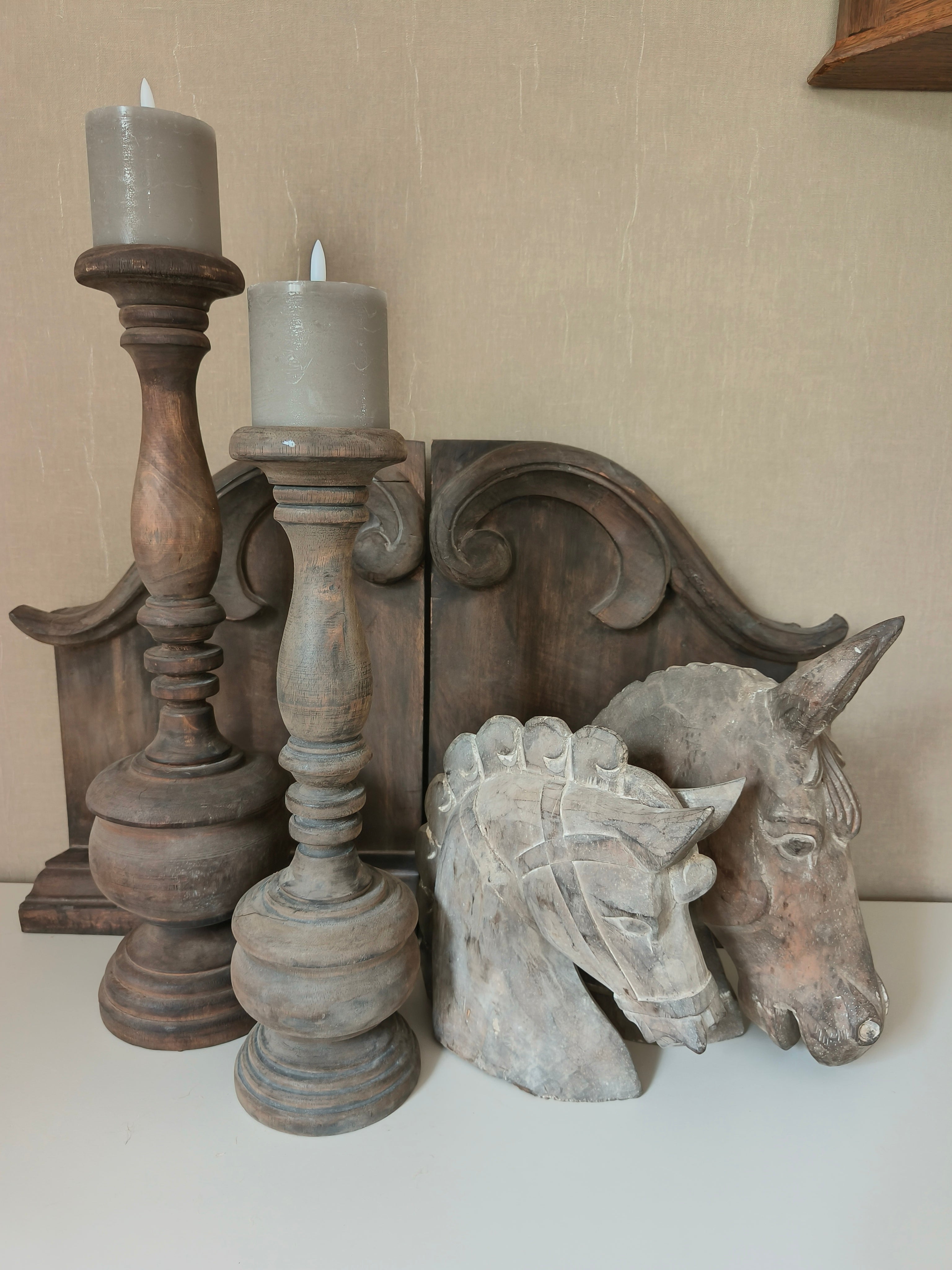 Houten kandelaar