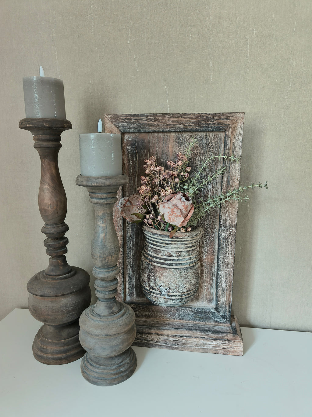 Houten kandelaar