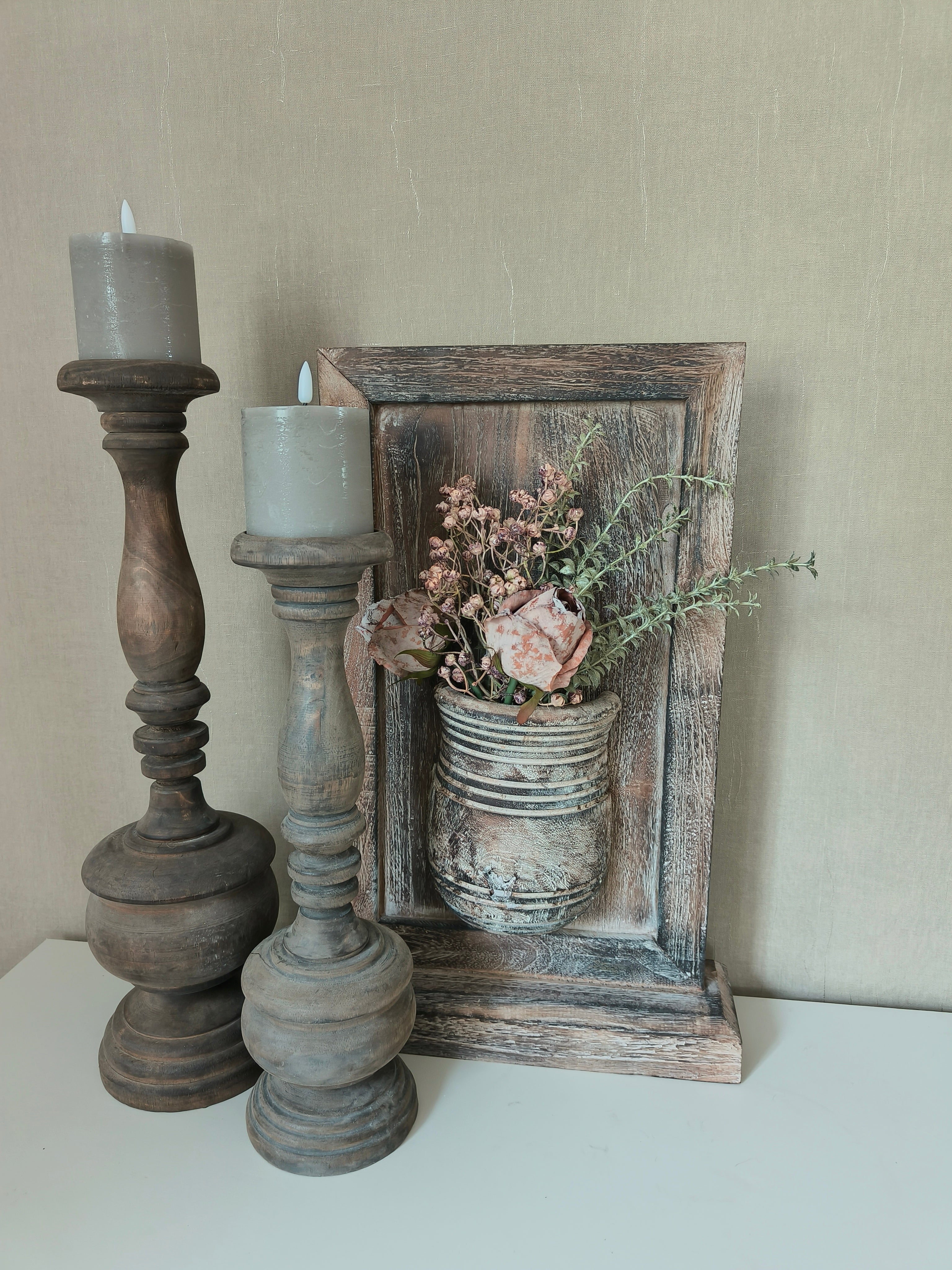 Houten kandelaar