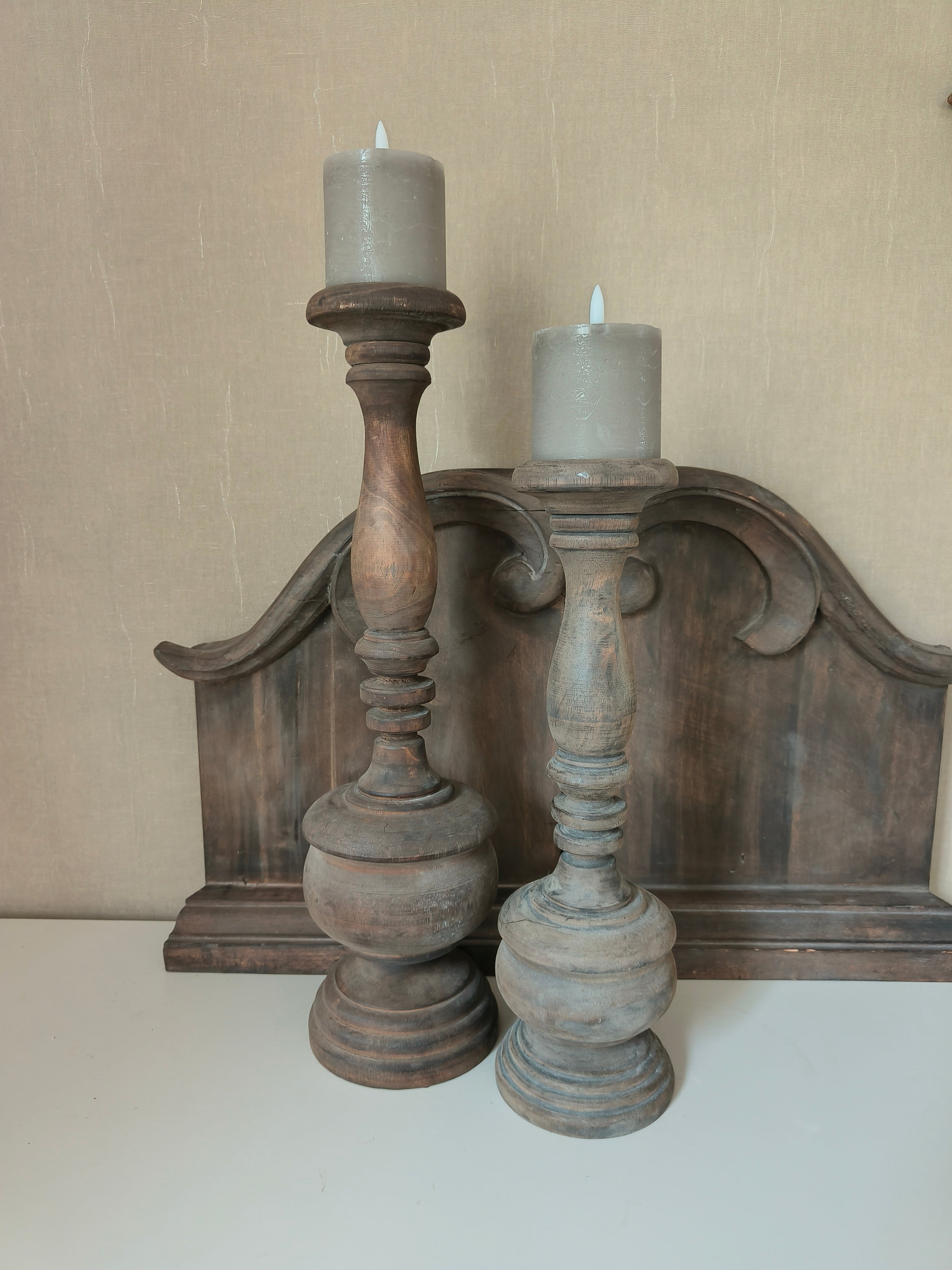 Houten kandelaar
