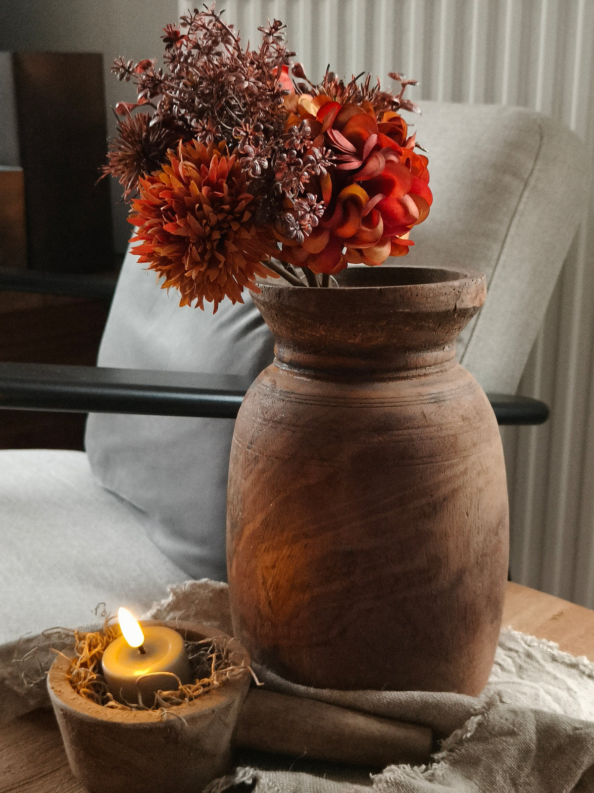 Herfst boeket met kunstbloemen