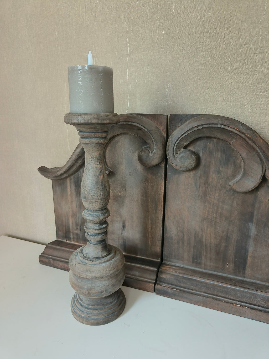 Houten kandelaar