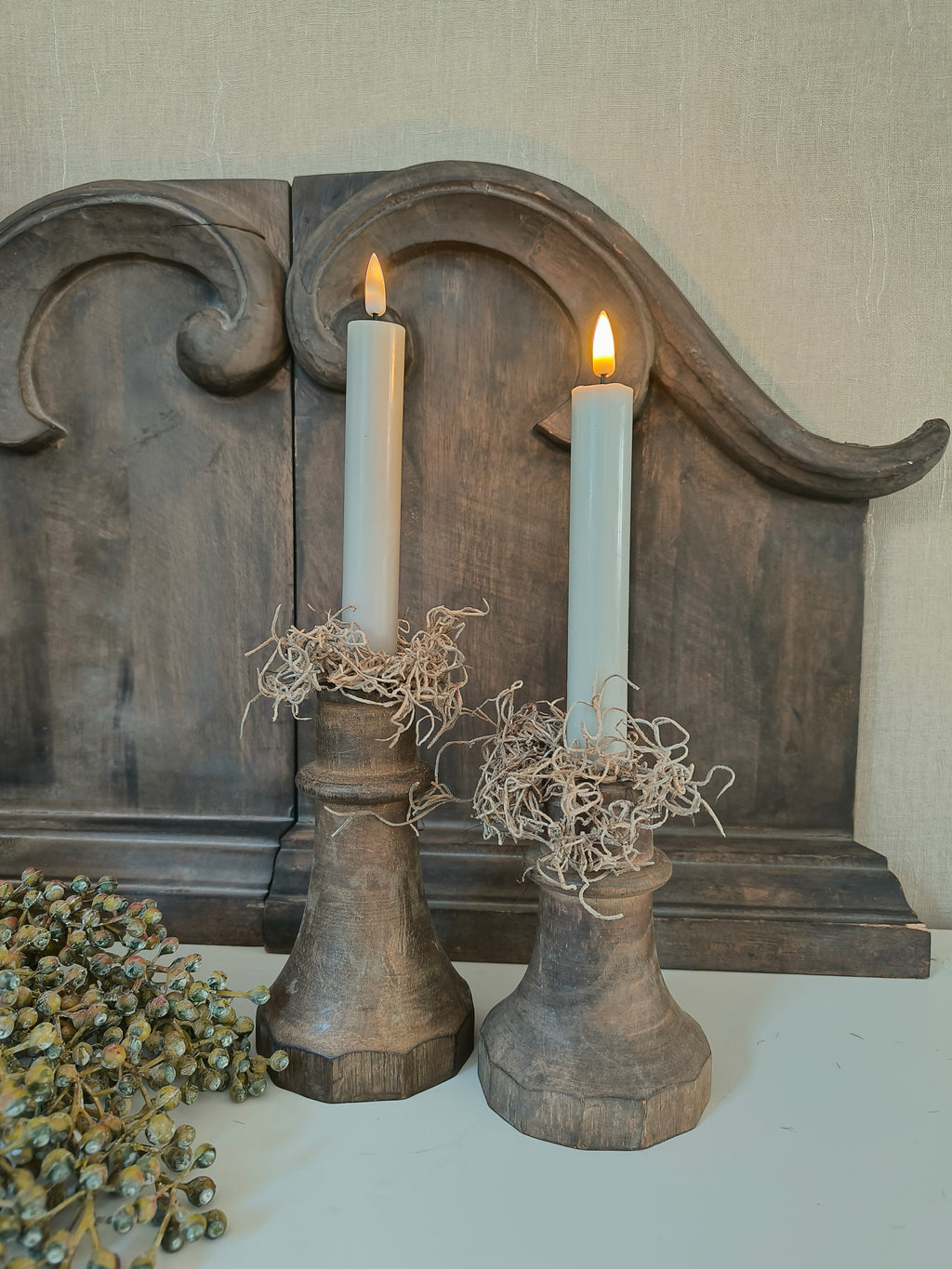 Houten kandelaar