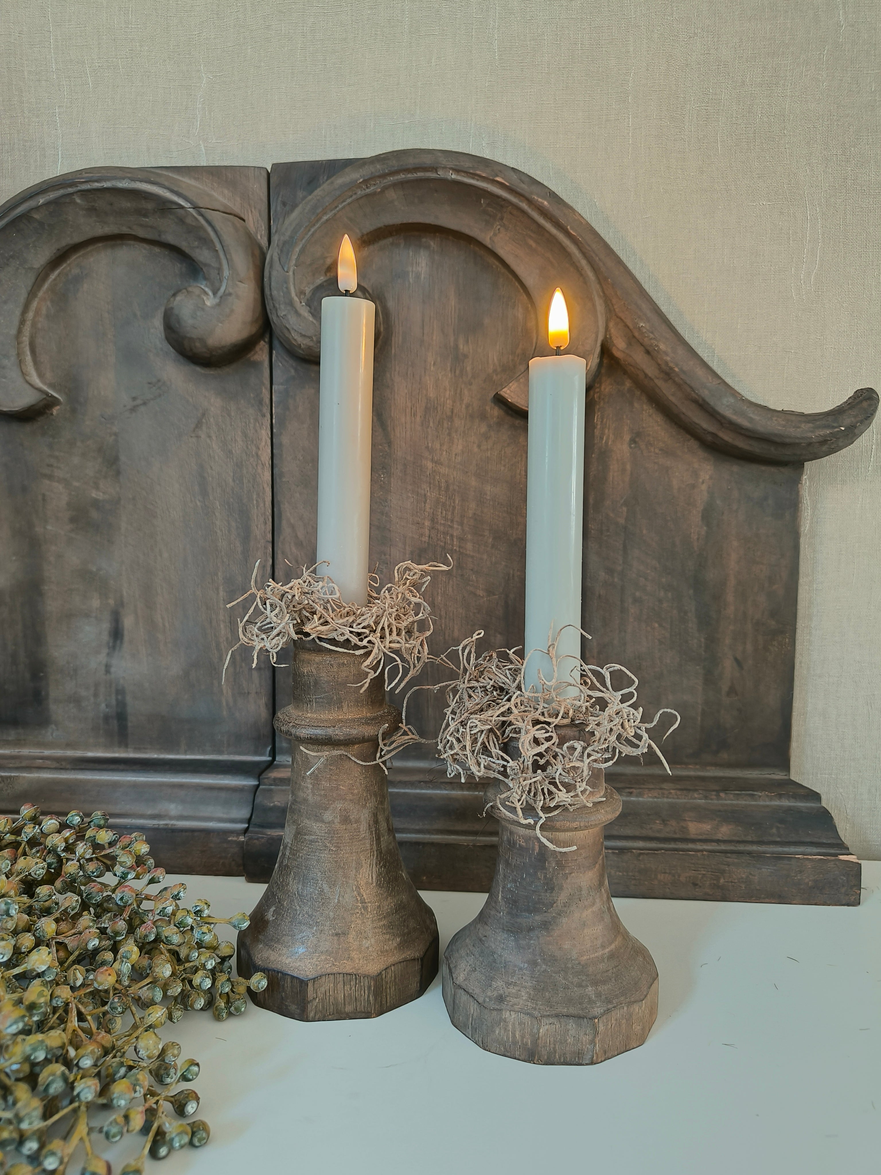 Houten kandelaar