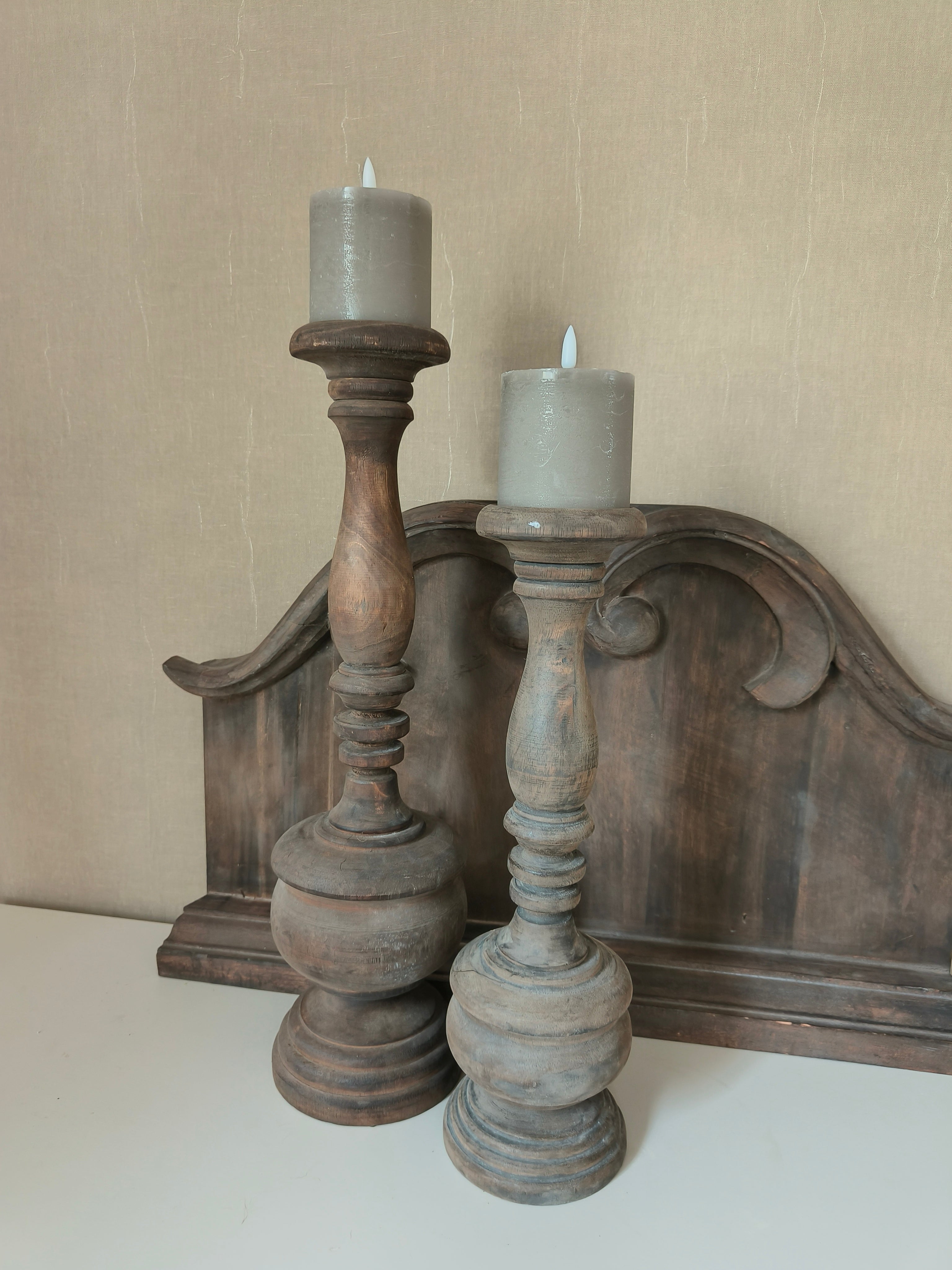 Houten kandelaar