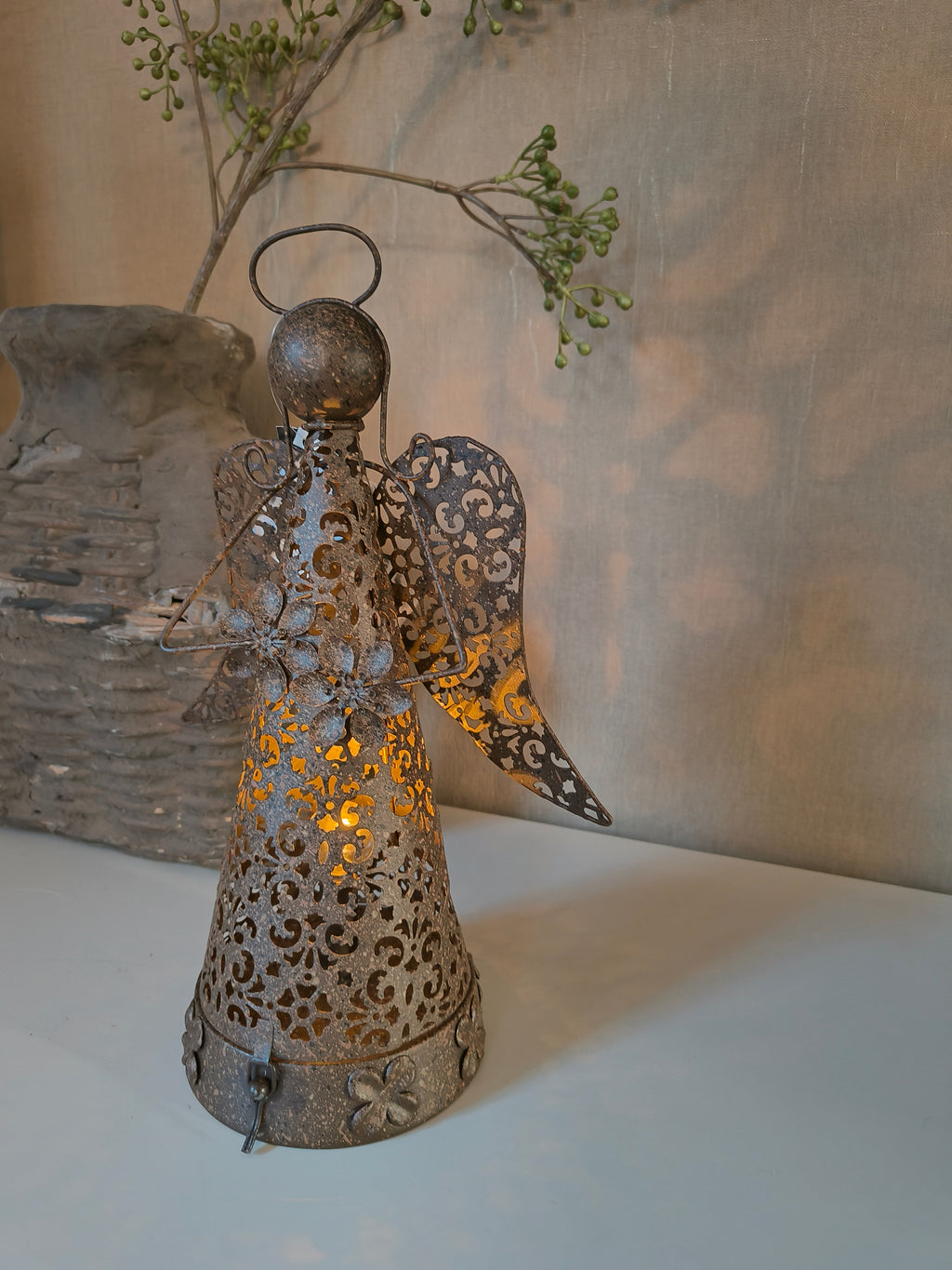 Metalen engel - lamp