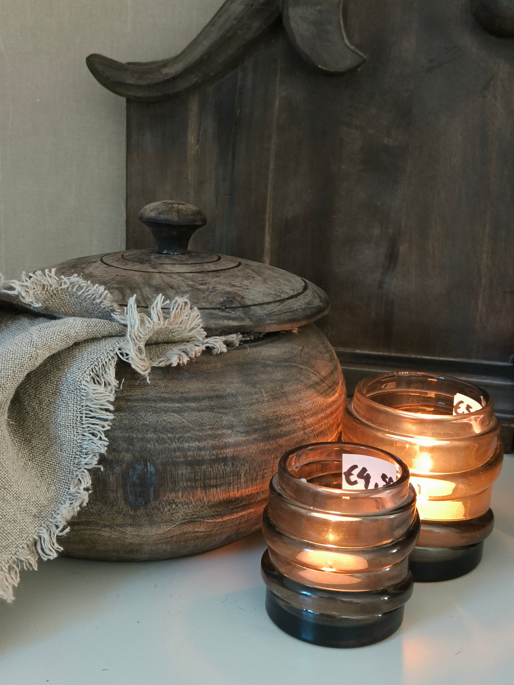 Houten pot met deksel