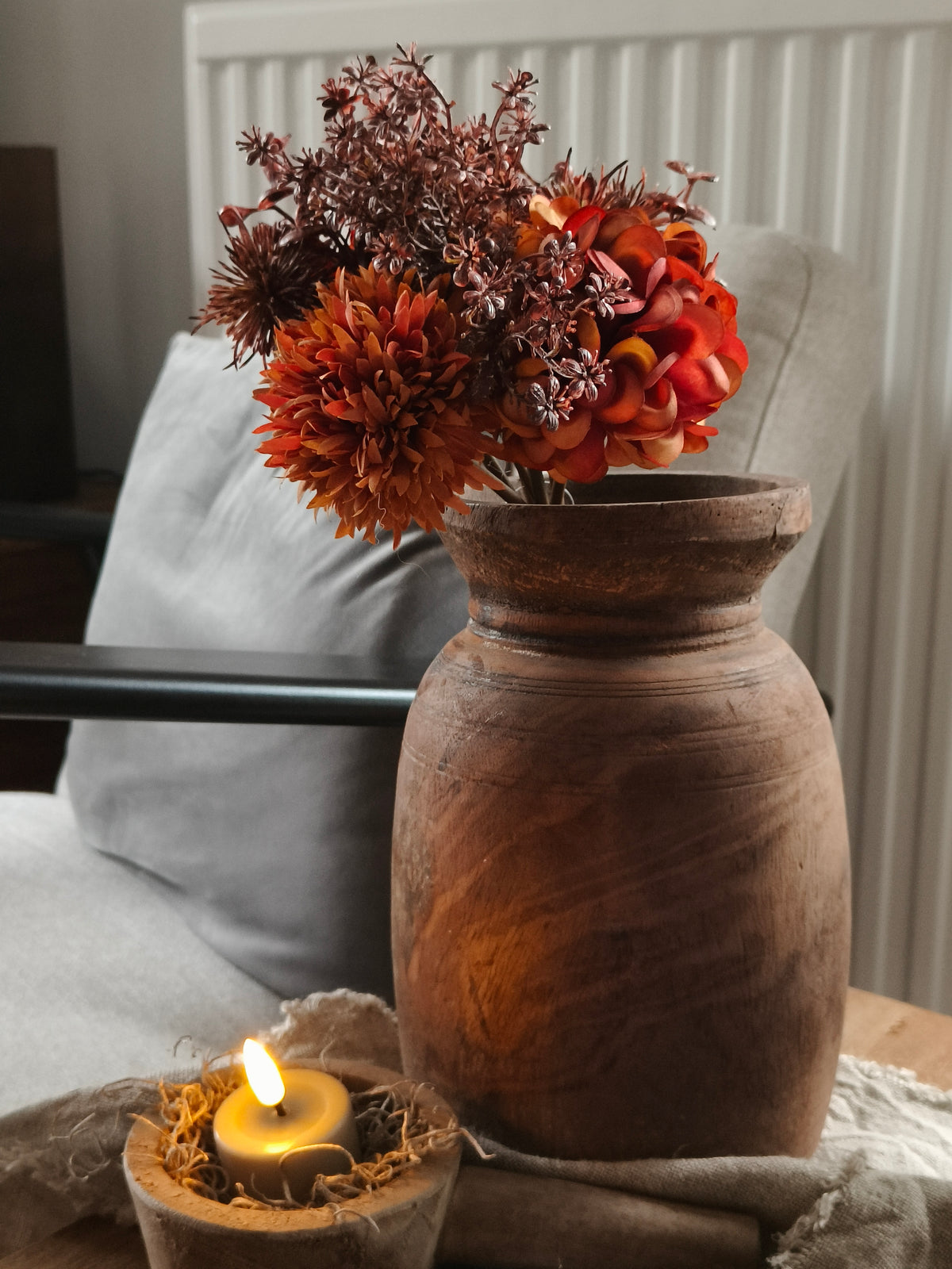Herfst boeket met kunstbloemen
