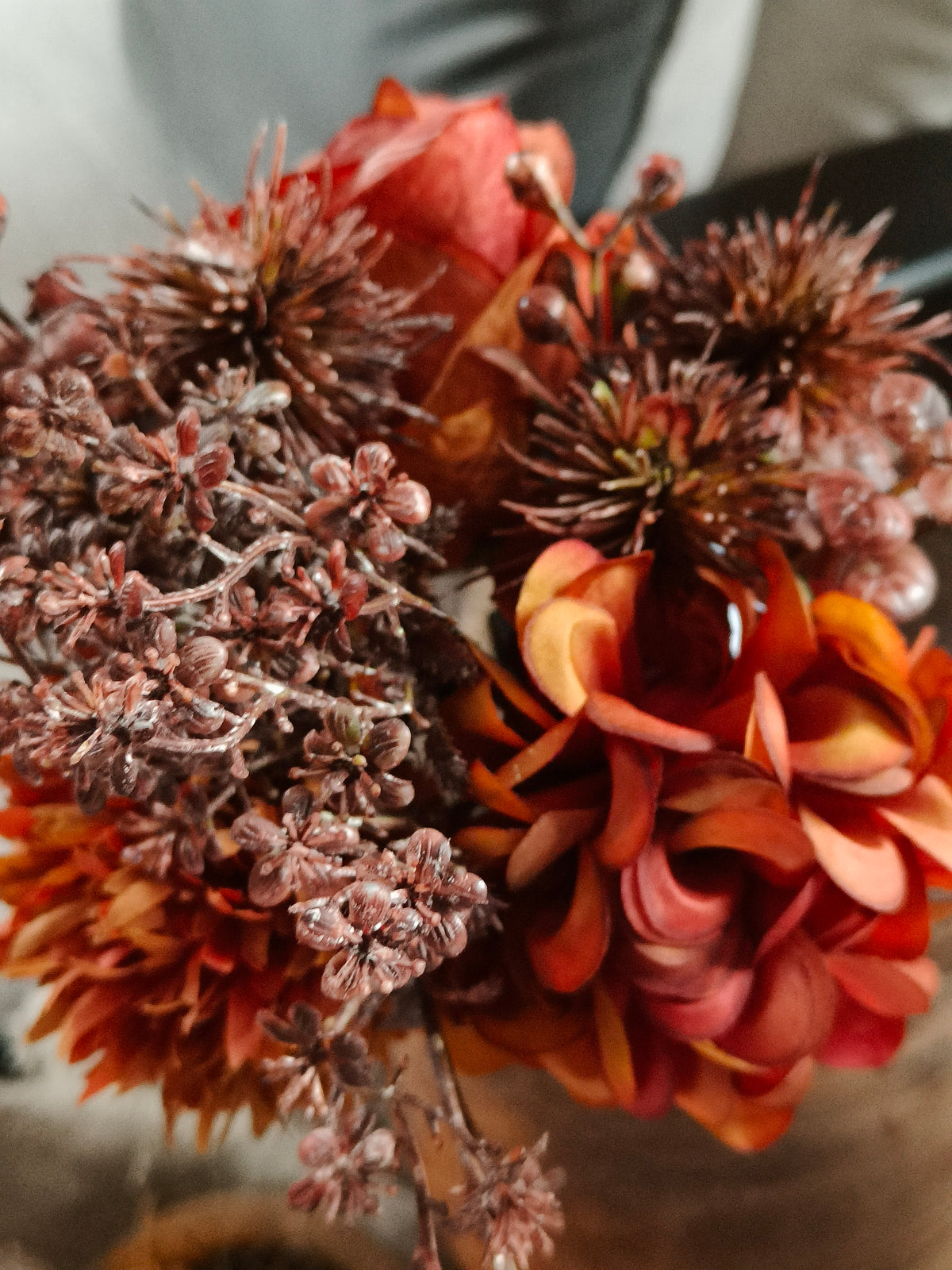 Herfst boeket met kunstbloemen
