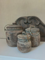Houten pot met deksel